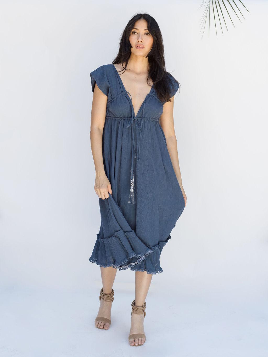 Dreamer Midi Dress - Insignia Blue - Rain of May