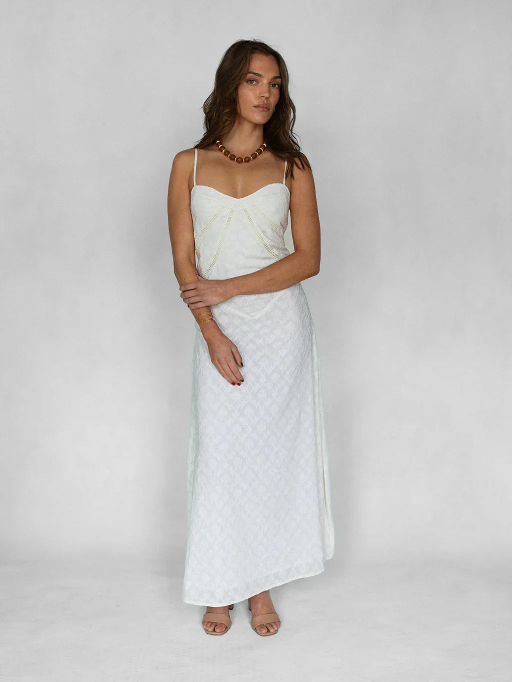 Starlit Slip Maxi Dress - White - Rain of May