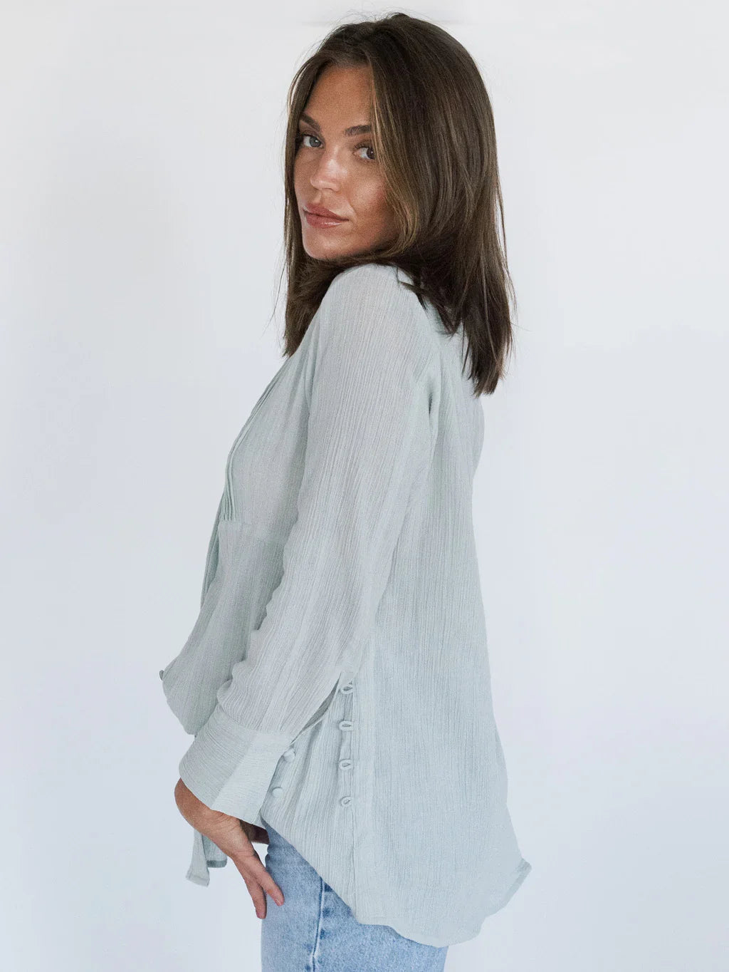 Well Wishes Button Down - Breezy - Rain of May