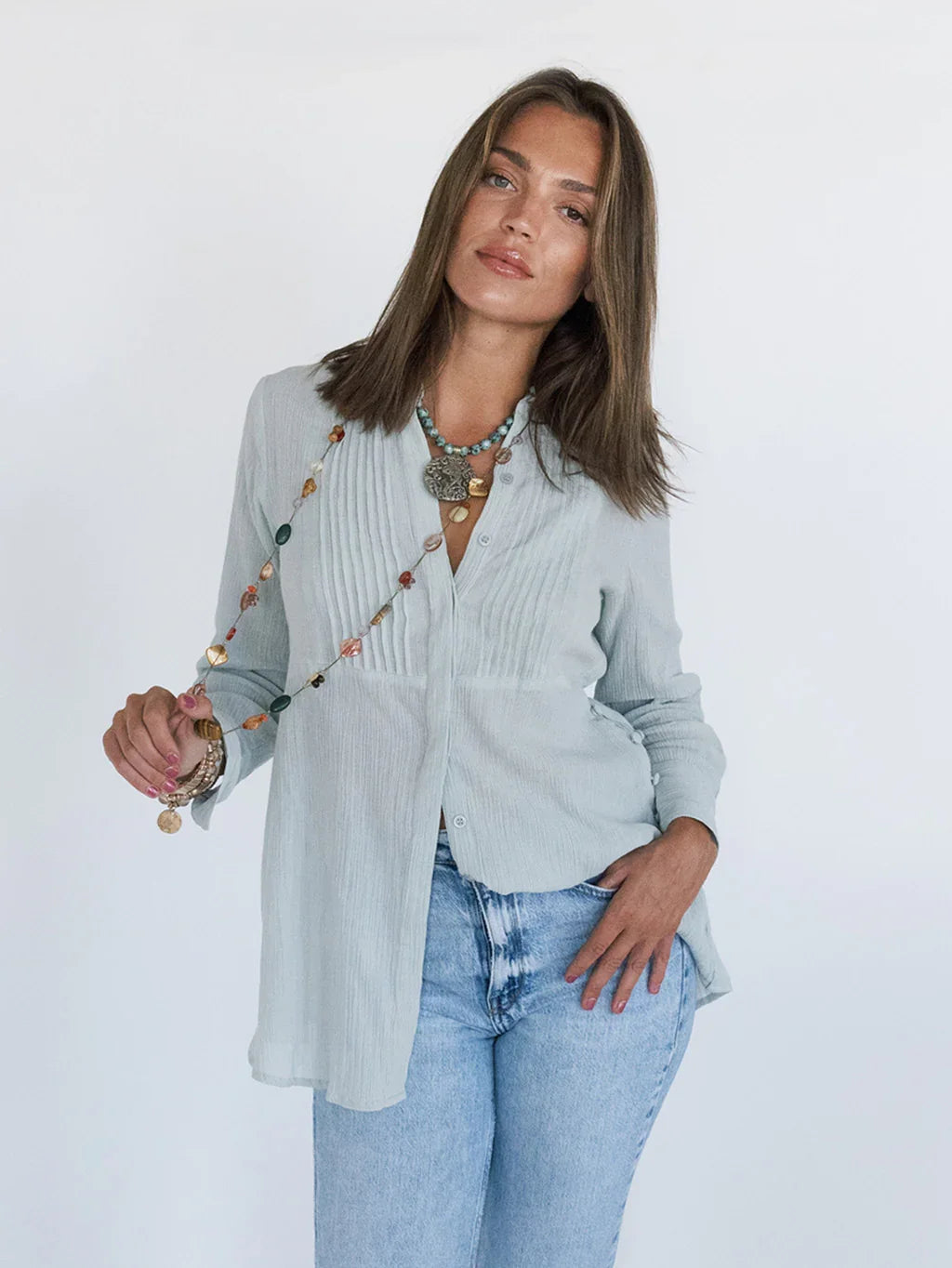 Well Wishes Button Down - Breezy - Rain of May